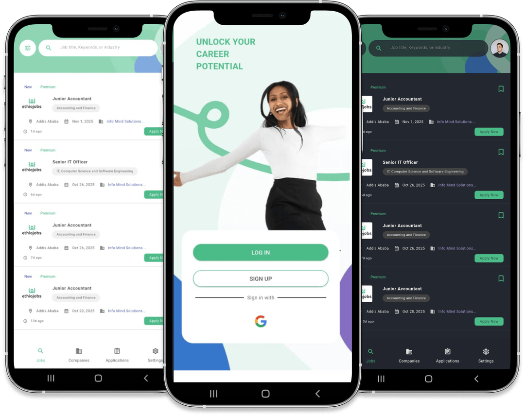 Ethiojobs Mobile App - Landing