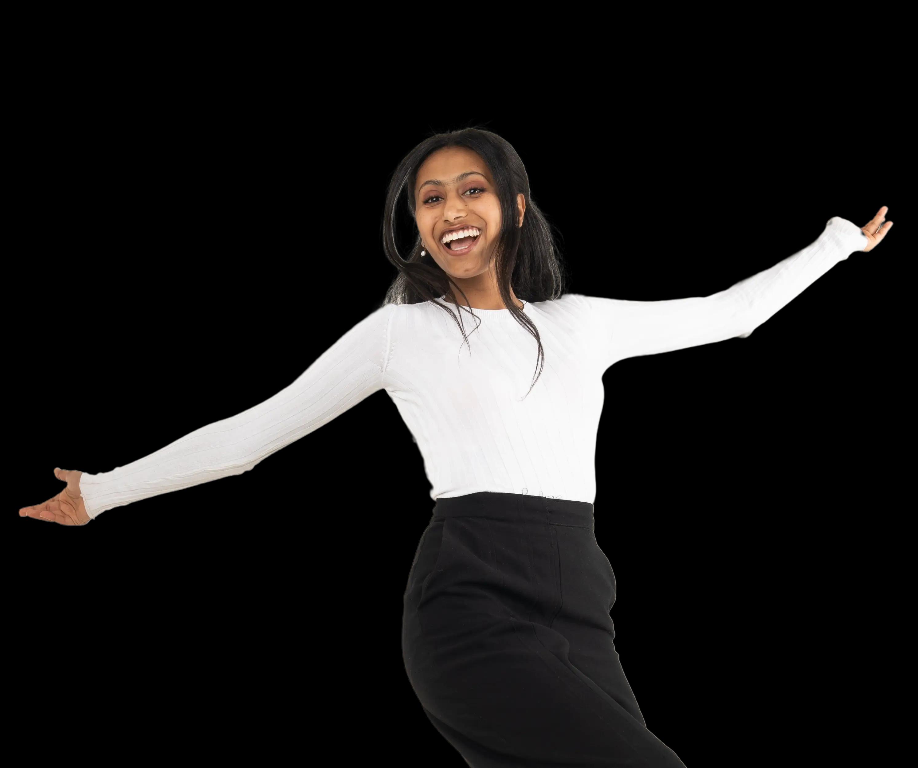 Image of a candidate in the landing page hero section